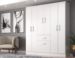 GUARDA ROUPA NEW MARBELA 1.36 C/ 7 PORTAS e 1 GAVETA - EVIDENCIA - BRANCO