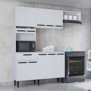 COZINHA DORA 2.00 - 10 PORTAS E 1 GAVETA - POQUEMA - BRANCO