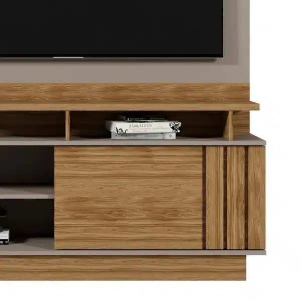 HOME GOIÁS 1.50 PARA TV ATÉ 75 POLEGADAS C/ 1 PORTA DESLIZANTE  E DETALHE RIPADO - MOBLER - Image 2