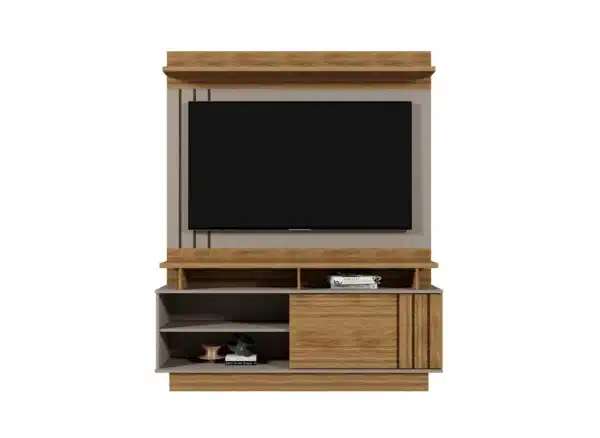 HOME GOIÁS 1.50 PARA TV ATÉ 75 POLEGADAS C/ 1 PORTA DESLIZANTE  E DETALHE RIPADO - MOBLER - Image 3