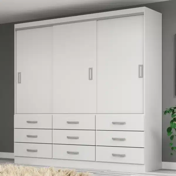 GUARDA ROUPA ISABELA 1.50 C/ 3 PORTAS E 9 GAVETAS - EVIDÊNCIA