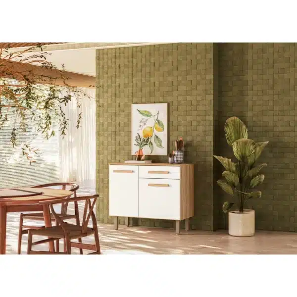 BALCÃO DE COZINHA LEMON 90CM - 2 PORTAS E 1 GAVETA - NICIOLI - Imagem 2