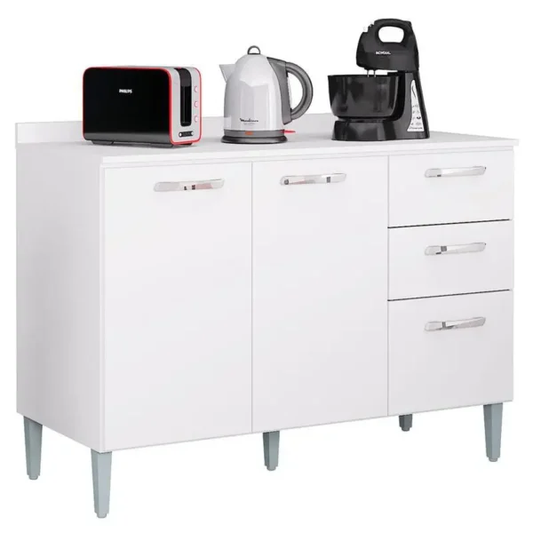 COMBO COZINHA AÉREO 843 E BALCÃO 1.20 C/TAMPO - 3 PORTAS E 2 GAVETAS – POQUEMA - Image 2