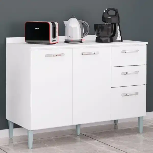 COMBO COZINHA AÉREO 843 E BALCÃO 1.20 C/TAMPO - 3 PORTAS E 2 GAVETAS – POQUEMA - Image 11