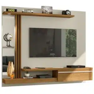 PAINEL SUSPENSO DENVER 1.60 C/ 1 PORTA BASCULANTE ESPELHO NA LATERAL PARA TV ATÉ 55 POLEGADAS -BECHARA