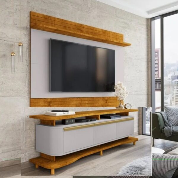 KIT PAINEL  ICARAÍ + RACK GUARAPARI 1.80 - PARA TV ATÉ 75 POLEGADAS - BECHARA