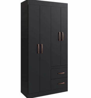 GUARDA-ROUPA CORDOVA 91CM - 4 PORTAS E 2 GAVETAS - DORIPEL - PRETO
