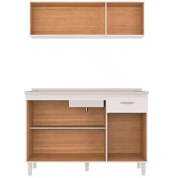 COMBO COZINHA AÉREO 843 E BALCÃO 1.20 C/TAMPO - 3 PORTAS E 2 GAVETAS – POQUEMA - Image 12