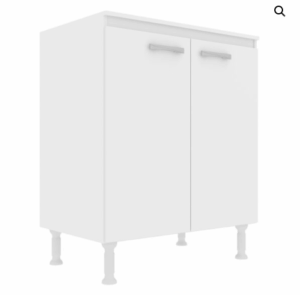 BALCÃO DE COZINHA DUPLO PARA COOKTOP 80CM -EVIDÊNCIA MÓVEIS - BRANCO