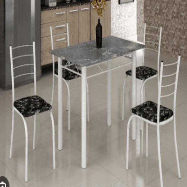 CONJUNTO MESA 4 CADEIRAS RIO TAMPO 100X60 GRANITO TOPÁZIO  - TEIXEIRA