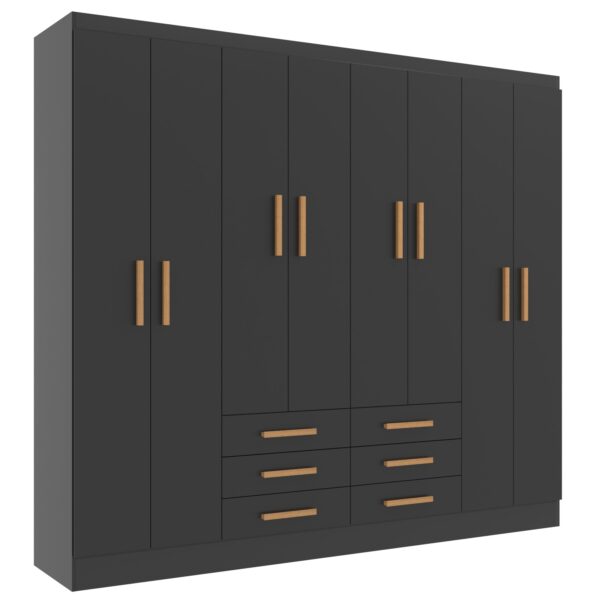 GUARDA ROUPA PARIS 1.85 COM 8 PORTAS  6 GAVETAS - EVIDÊNCIA - Imagem 5