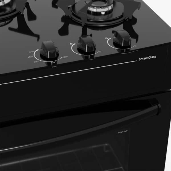FOGÃO SMART GLASS 5 BOCAS AUTOMÁTICO FORNO 94 LITROS - REALCE - Imagem 2