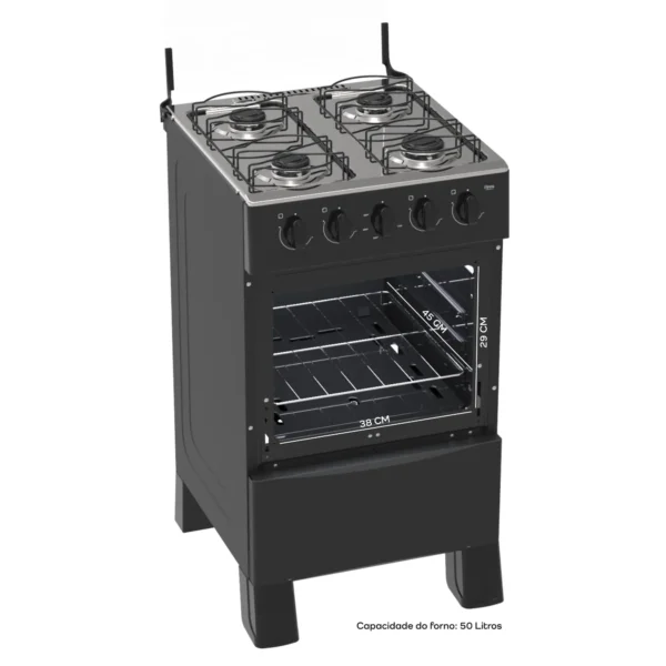 FOGÃO ARES 4 BOCAS MANUAL FORNO 50 LITROS  - REALCE - Imagem 4