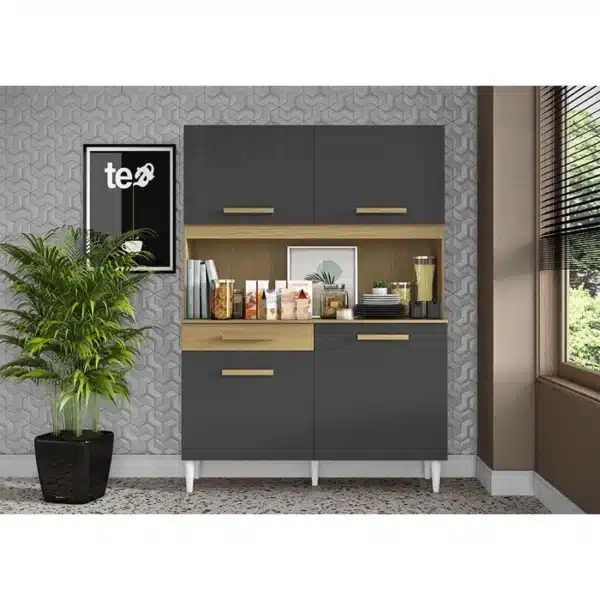 ARMÁRIO DE COZINHA 1210 C/ 4 PORTAS 1 GAVETA COM CORREDIÇA TELESCÓPICA - ARAMÓVEIS - Imagem 11