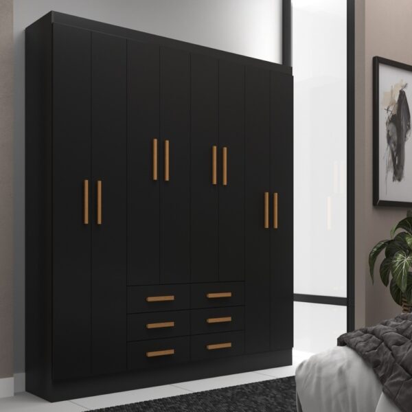 GUARDA ROUPA PARIS 1.85 COM 8 PORTAS  6 GAVETAS - EVIDÊNCIA