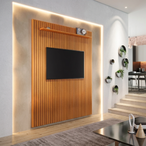 PROMOÇÃO - PAINEL ARBO 1.40 COM PRATELEIRA - RIPADO 100% ORIGINAL, TV ATÉ 55 POLEGADAS - EDN MÓVEIS