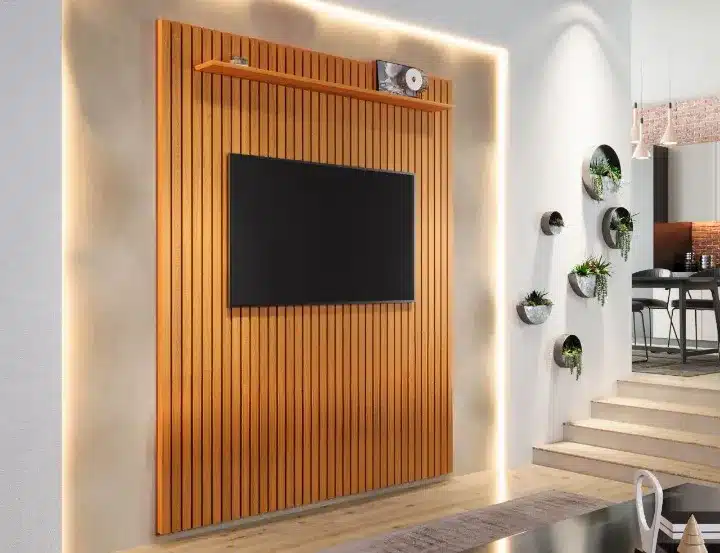 PAINEL ARBO 1.39 COM PRATELEIRA - RIPADO 100% ORIGINAL, TV ATÉ 55 POLEGADAS - EDN MÓVEIS