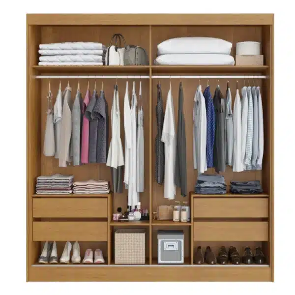 GUARDA ROUPA VIENA 2.05 C/ 2 PORTAS 1 ESPELHADA E 4 GAVETAS - BIANCHI - Imagem 3