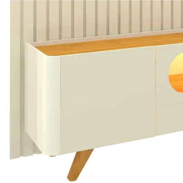 RACK NOBRE 2.10 - 2 PORTAS 1 GAVETA E NICHO C/ LED TV ATÉ 84 POLEGADAS - GELIUS - Imagem 6