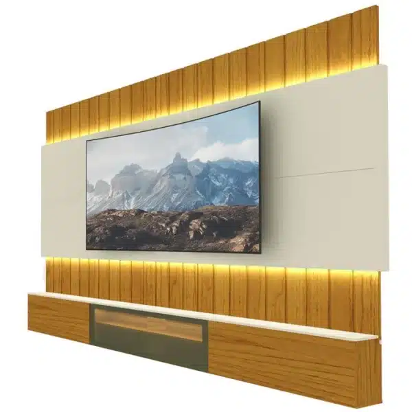 HOME SOBERADO 2.30 – 100% MDF, 3 PORTAS BASCULANTES (1 REFLECTA) E LED – TV 75 POLEGADAS – GELIUS - Imagem 5