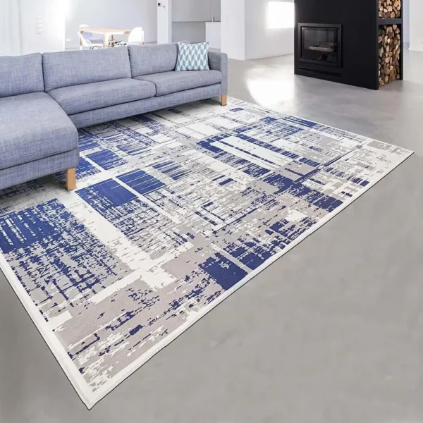 TAPETE ELEGANT PRINT 01 AZUL - ANTIDERRAPANTE - EDANTEX - Imagem 2