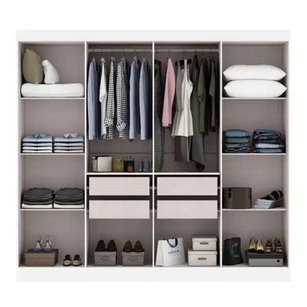 GUARDA ROUPA HOLANDA 2.20 CM C/ 8 PORTAS 4 GAVETAS COM CORREDIÇAS TELESCÓPICAS - MAXEL - Imagem 4
