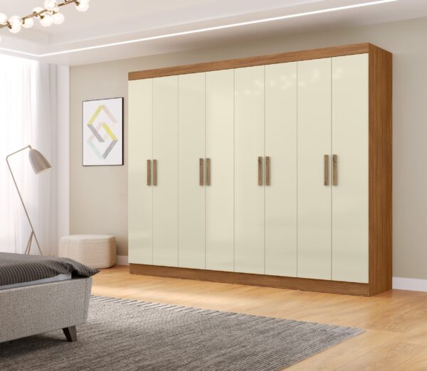 GUARDA ROUPA HOLANDA 2.20 CM C/ 8 PORTAS 4 GAVETAS COM CORREDIÇAS TELESCÓPICAS - MAXEL - Imagem 5