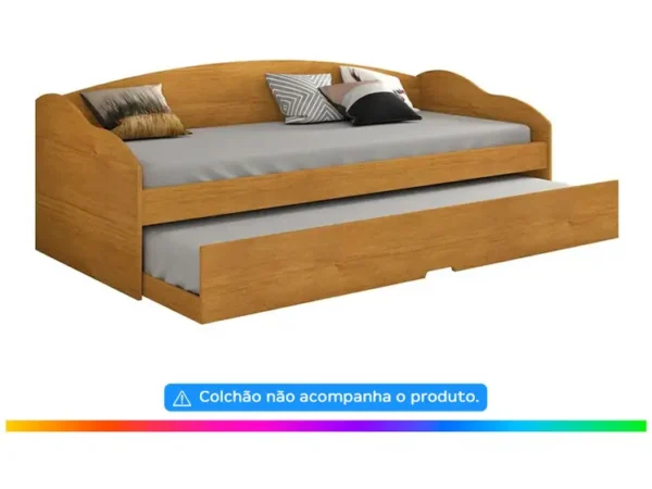 SOFÁ CAMA FUNNY SOLTEIRO COM CAMA AUXILIAR - CONQUISTA MÓVEIS - Imagem 3
