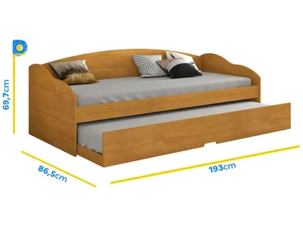 SOFÁ CAMA FUNNY SOLTEIRO COM CAMA AUXILIAR - CONQUISTA MÓVEIS - Imagem 5