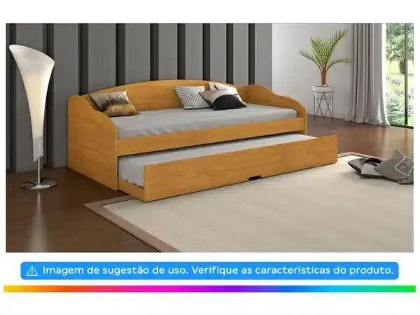 SOFÁ CAMA FUNNY SOLTEIRO COM CAMA AUXILIAR - CONQUISTA MÓVEIS - Imagem 2