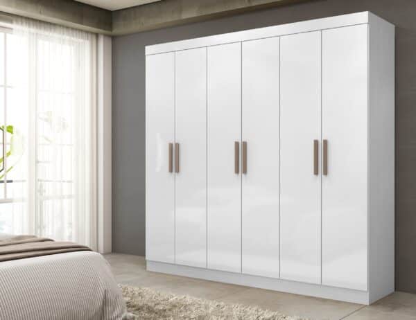 GUARDA ROUPA PARIS 1.80 CM - 6 PORTAS 2 GAVETAS INTERNAS C/ CORREDIÇAS TELESCÓPICAS – MAXEL - Imagem 3