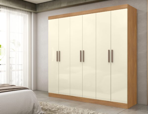 GUARDA ROUPA PARIS 1.80 CM - 6 PORTAS 2 GAVETAS INTERNAS C/ CORREDIÇAS TELESCÓPICAS – MAXEL - Imagem 5