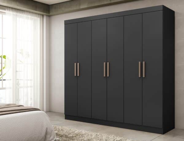 GUARDA ROUPA PARIS 1.80 CM - 6 PORTAS 2 GAVETAS INTERNAS C/ CORREDIÇAS TELESCÓPICAS – MAXEL - Imagem 6