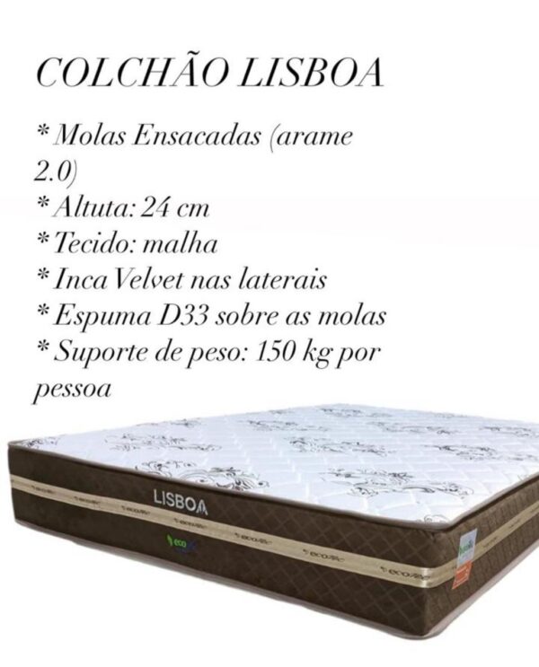 COLCHÃO LISBOA - MOLAS ENSACADAS - ECOTEC - Imagem 2