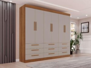 GUARDA ROUPA DINAMARCA 1.80 C/ 6 PORTAS 9 GAVETAS - SALLÊTO