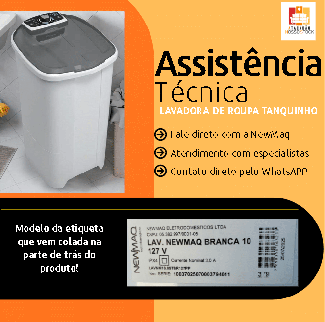 LAVADORA DE ROUPA TANQUINHO SEMIAUTOMÁTICA 20,5KG - NEWMAQ - Imagem 8