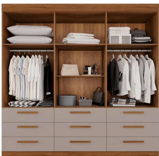 GUARDA ROUPA DINAMARCA 1.80 C/ 6 PORTAS 9 GAVETAS - SALLÊTO - Imagem 2