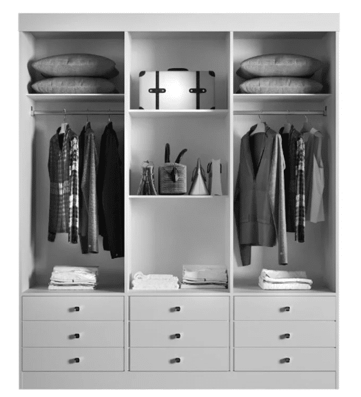 GUARDA ROUPA TEXAS/DETROID 1.80 C/ 3 PORTAS DE CORRER 9 GAVETAS - RUFATO