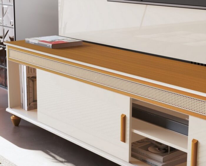 PROMOÇÃO - RACK COMODORO 1.80 - PARA TV ATÉ 60 POLEGADAS E PORTAS DESLIZANTES - EDN MÓVEIS - Imagem 2