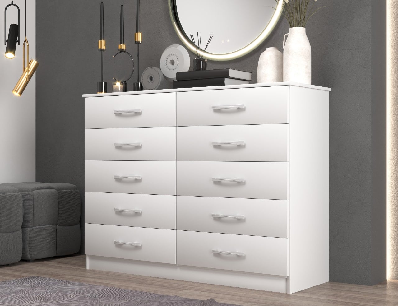 PROMOÇÃO CÔMODA MARBELA 0.92 CM - 10 GAVETAS -EVIDÊNCIA MÓVEIS - Imagem 6