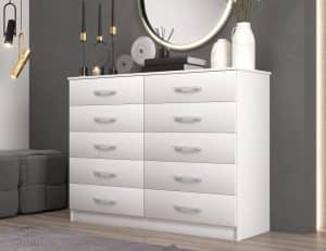 PROMOÇÃO CÔMODA MARBELA 0.92 CM - 10 GAVETAS -EVIDÊNCIA MÓVEIS - BRANCO