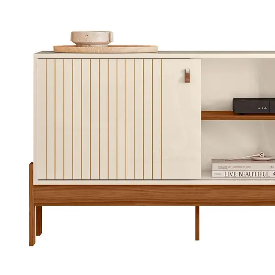 RACK COM PAINEL WOOD 1.20 PORTA DESLIZANTE - TV ATÉ 42 POLEGADAS- MOBLER - Imagem 4