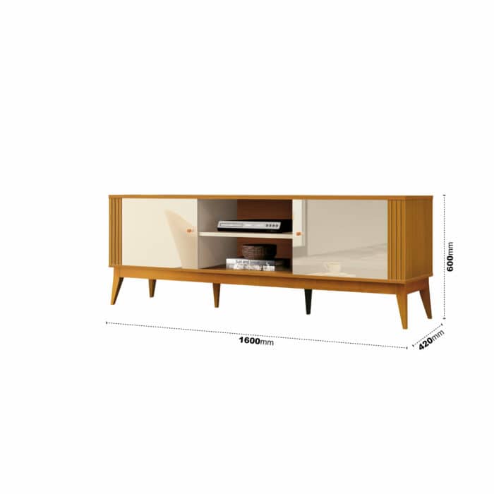 RACK LEGACY 1.60 - PARA TV ATÉ 60 POLEGADAS E 2 PORTAS C/ DETALHE RIPADO - EDN MÓVEIS - Imagem 2