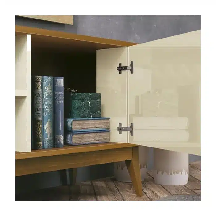 RACK LEGACY 1.60 - PARA TV ATÉ 60 POLEGADAS E 2 PORTAS C/ DETALHE RIPADO - EDN MÓVEIS - Imagem 4