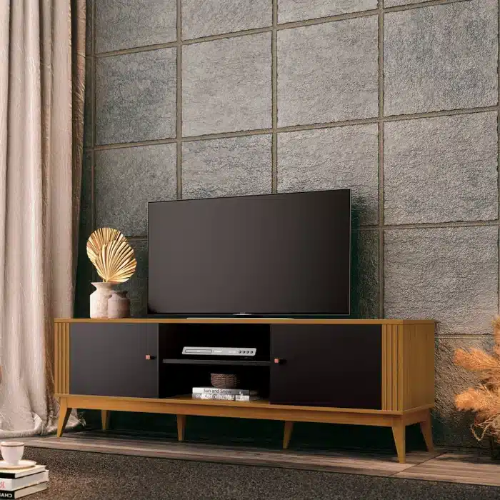 RACK LEGACY 1.60 - PARA TV ATÉ 60 POLEGADAS E 2 PORTAS C/ DETALHE RIPADO - EDN MÓVEIS - Imagem 13