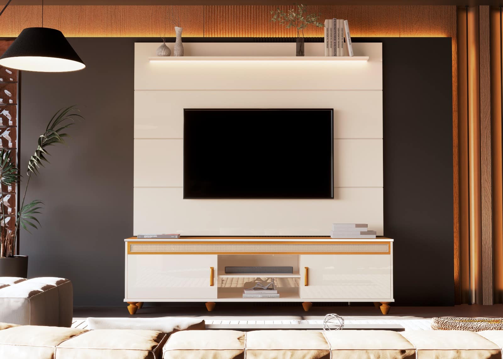 PROMOÇÃO - KIT RACK COMODORO 1.80 + PAINEL BLISS 1.80 PARA TV ATÉ 60 POLEGADAS - EDN - Imagem 7