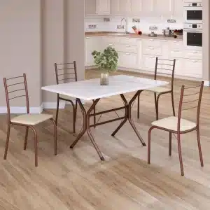 CONJUNTO MESA 4 CADEIRAS CABO FRIO 100X60 GRANITO - TEIXEIRA