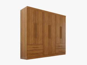 GUARDA ROUPA TEXAS/HERCULES C/ 6 PORTAS E 4 GAVETAS - SALLETO - CINAMOMO, Sem Espelho