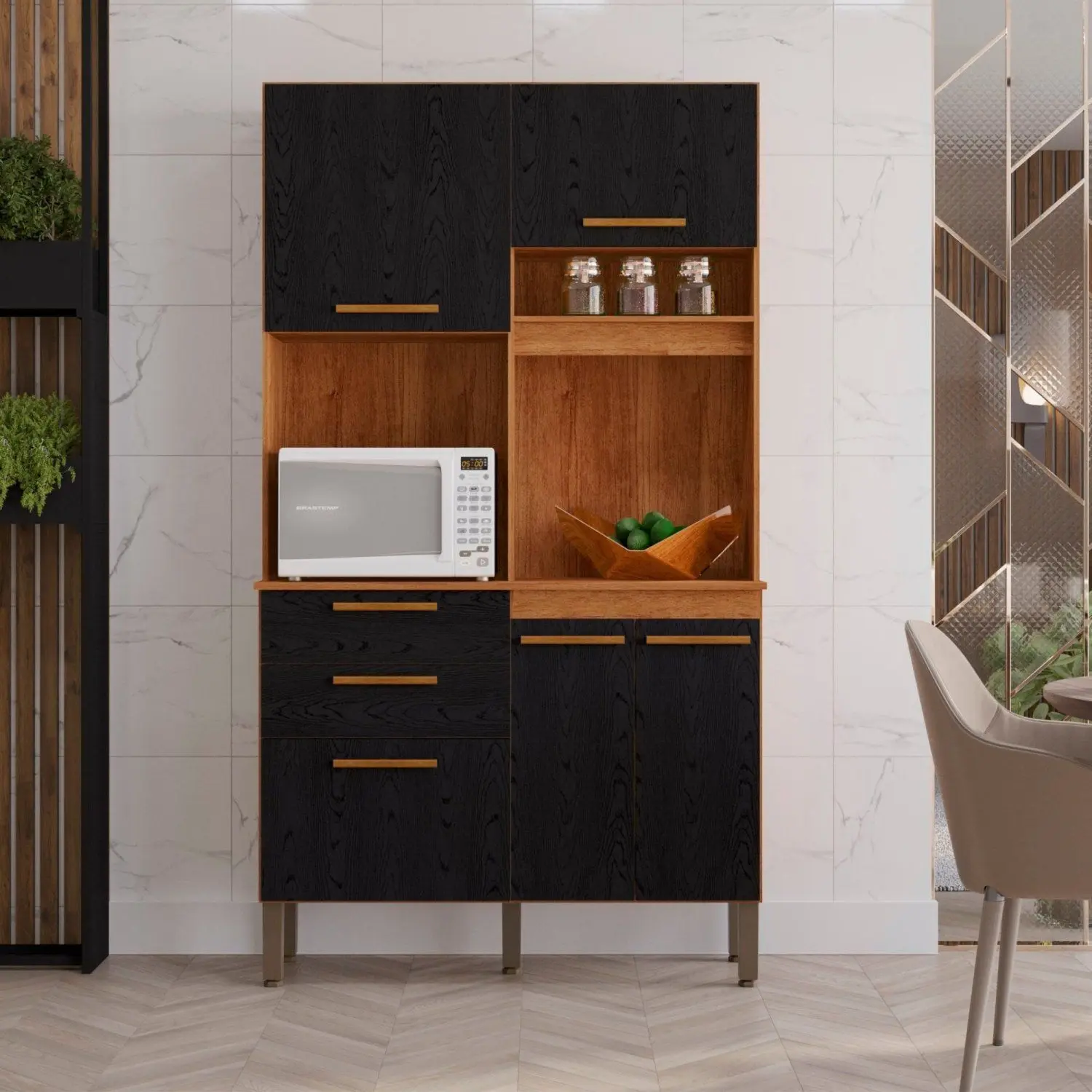 COZINHA DUBAI 1.10 C/ 5 PORTAS 2 GAVETAS - SALLETO - Imagem 3