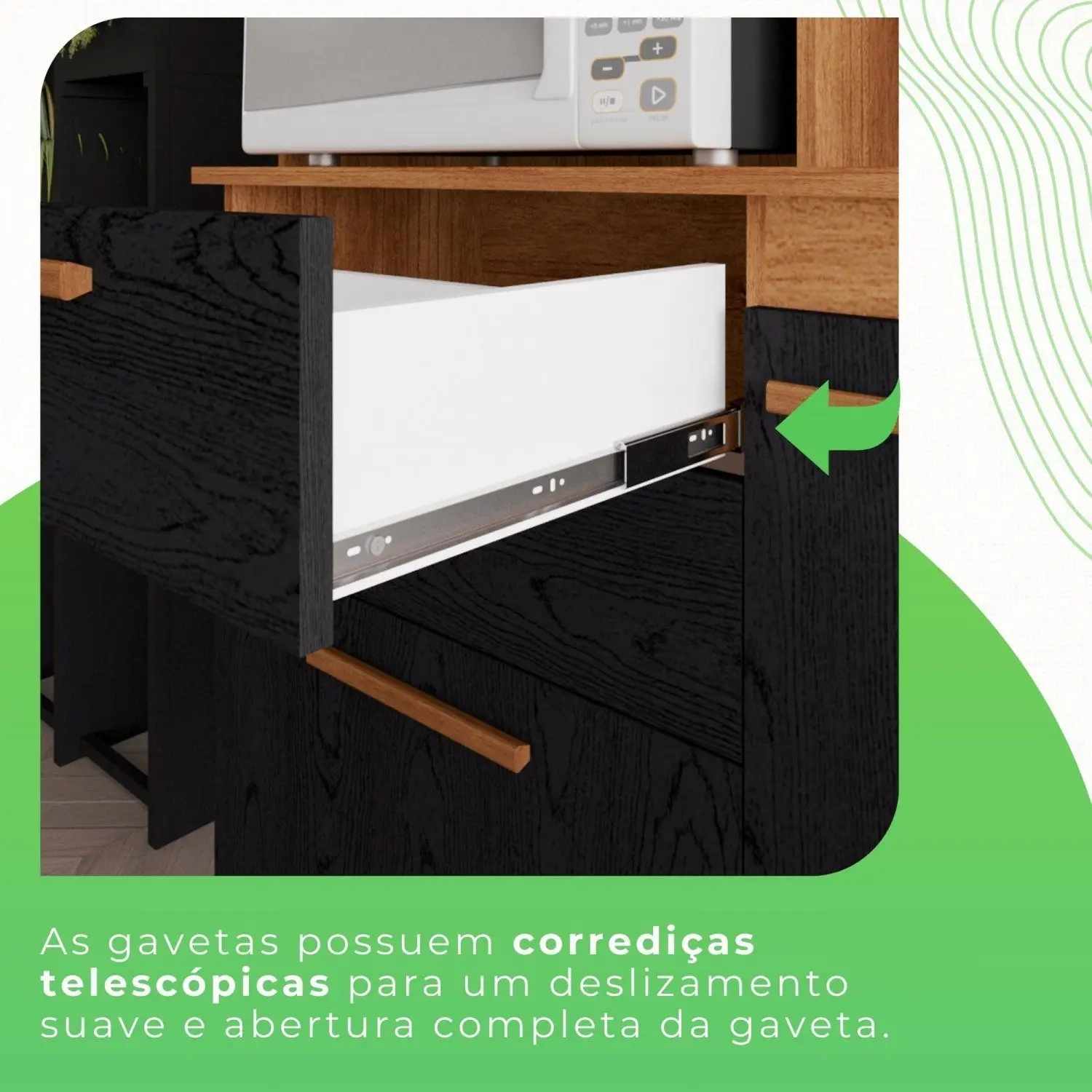 COZINHA DUBAI 1.10 C/ 5 PORTAS 2 GAVETAS - SALLETO - Imagem 10